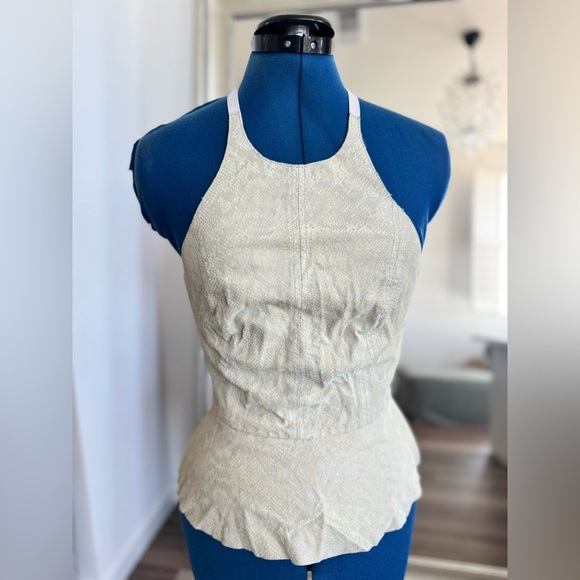 rebecca taylor leather halter top snake women’s size 0 - Picture 4 of 9